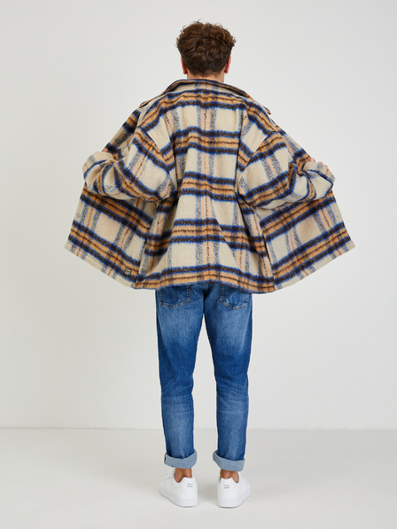 Levi's® Bézs színű férfi Levi's® Portola kockás gyapjúkeverék ingkabát