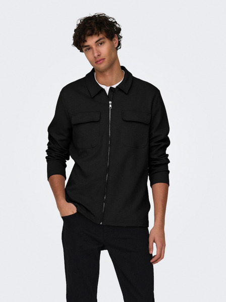 ONLY & SONS Fekete férfi póló kabát ONLY & SONS New Kodyl