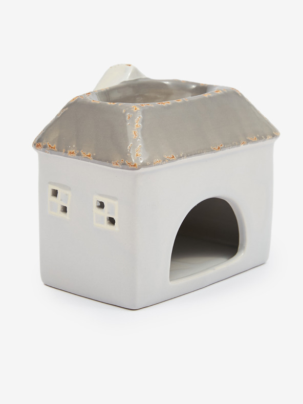 SIFCON Barna-szürke kerámia aromaterápiás lámpa ház alakban 13x12 SIFCON