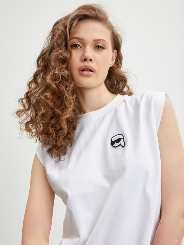 Karl Lagerfeld Fehér női póló KARL LAGERFELD Ikonik