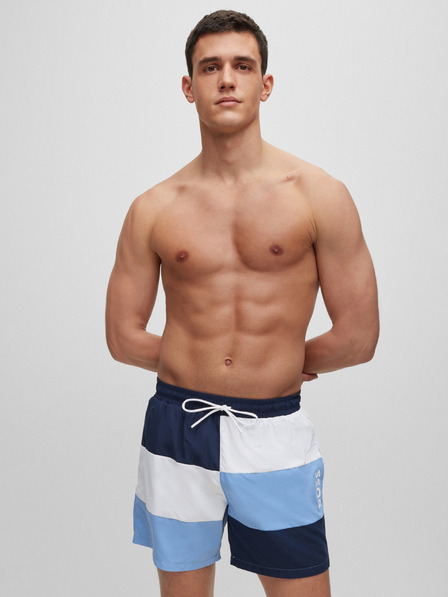 BOSS Hugo Boss fehér és sötétkék csíkos férfi fürdőruha Hugo Boss