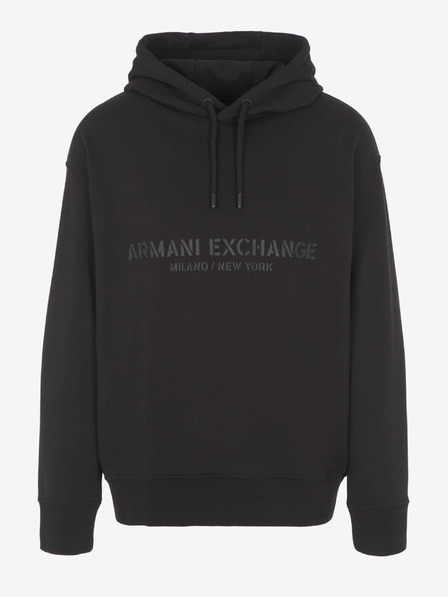 Armani Exchange Fekete férfi kapucnis pulóver Armani Exchange