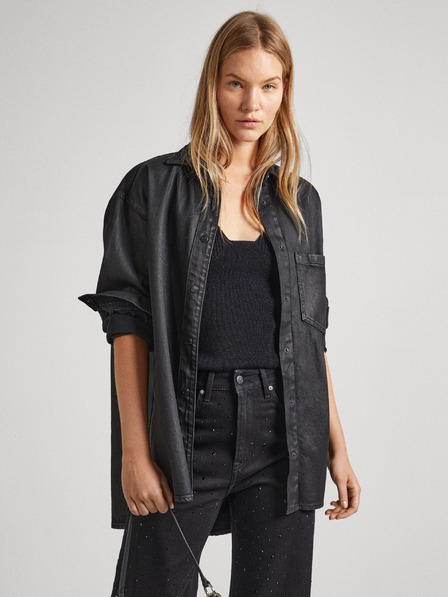 Pepe Jeans Fekete női farmer túlméretezett ing Pepe Jeans
