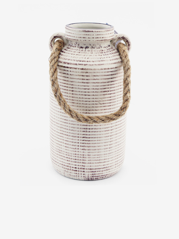 SIFCON Kőedény váza kötélfogantyúval 26x13cm SIFCON