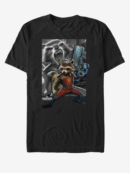 ZOOT.Fan Fekete unisex póló Rocket Guardians of the Galaxy ZOOT.FAN Marvel - A galaxis őrzői