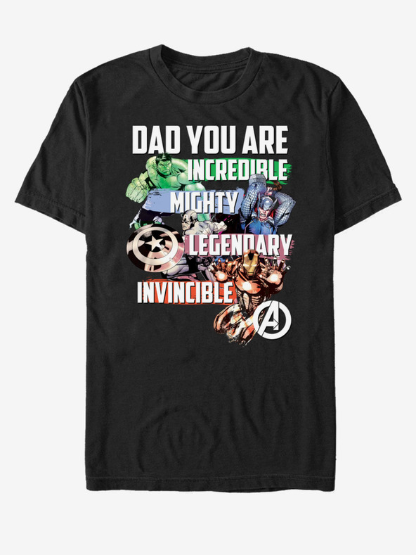 ZOOT.Fan Fekete unisex póló ZOOT.Fan Marvel Avenger Apa