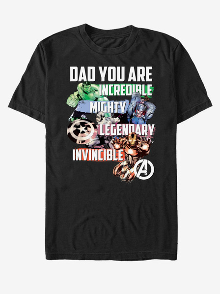 ZOOT.Fan Fekete unisex póló ZOOT.Fan Marvel Avenger Apa