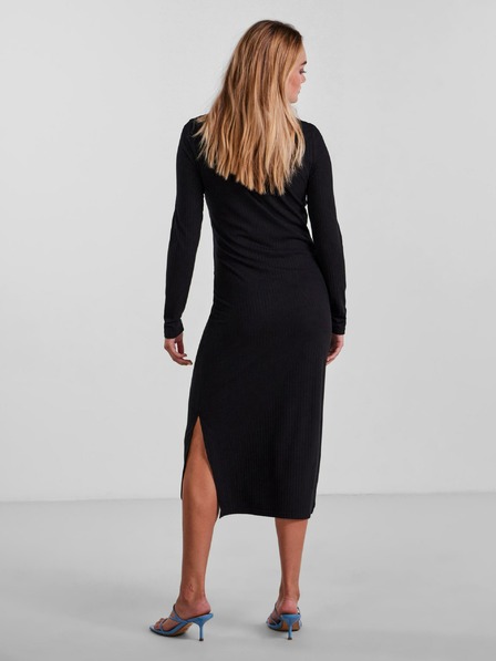 Pieces Fekete bordázott pulóver midi Pieces Kylie
