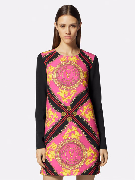 Versace Jeans Couture Fekete és rózsaszín női mintás ruha Versace Jeans Couture