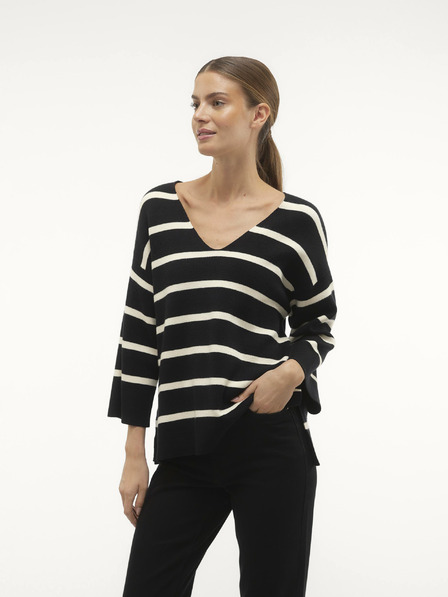 Vero Moda Fekete-fehér női csíkos pulóver Vero Moda Saba