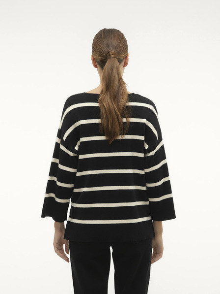 Vero Moda Fekete-fehér női csíkos pulóver Vero Moda Saba