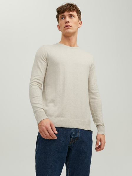 Jack & Jones Krémszínű alap Jack & Jones Emil pulóver