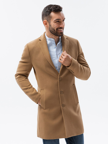Ombre Clothing Bézs férfi könnyű kabát Ombre ruházat