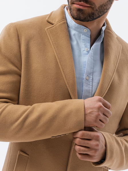 Ombre Clothing Bézs férfi könnyű kabát Ombre ruházat