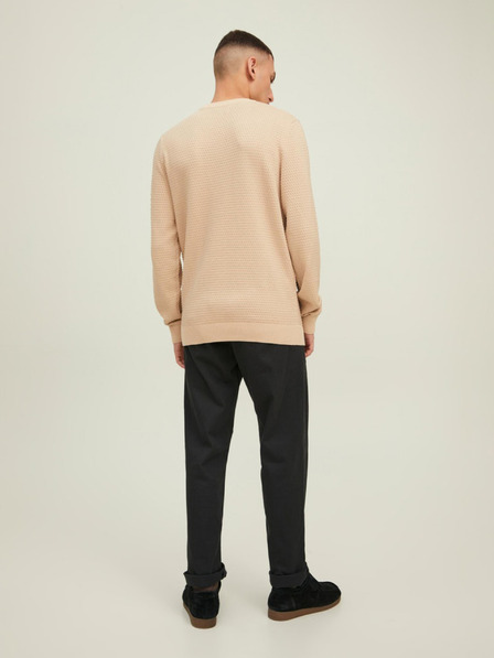 Jack & Jones Bézs színű férfi Jack & Jones Atlas mintás pulóver