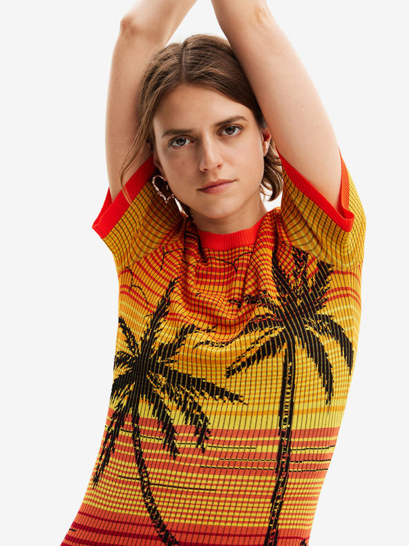 Desigual Sárga és narancssárga Desigual női Bipalmeri ruha