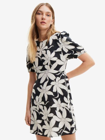 Desigual Desigual Nashville fehér-fekete női virágos ruha Desigual Nashville fehér-fekete női virágos ruha