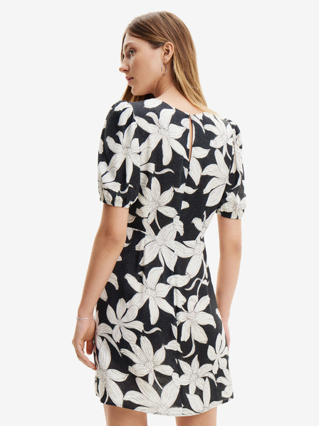 Desigual Desigual Nashville fehér-fekete női virágos ruha Desigual Nashville fehér-fekete női virágos ruha