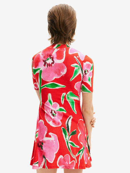 Desigual Piros női virágos kötött ruha Desigual Boston piros női virágos kötött ruha Desigual Boston