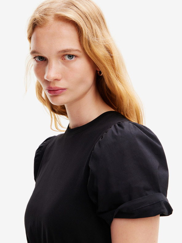 Desigual Fehér és fekete Desigual Marlon női virágos midi ruha Desigual Marlon női virágos midi ruha