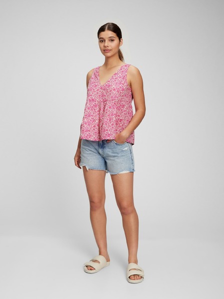 GAP Bavlněný květovaný crop top GAP