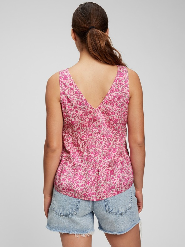 GAP Bavlněný květovaný crop top GAP