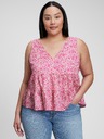GAP Bavlněný květovaný crop top GAP
