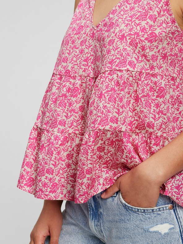 GAP Bavlněný květovaný crop top GAP
