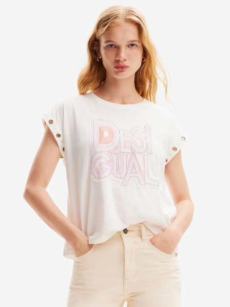 Desigual Krémszínű női Desigual Berlin póló