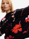Desigual Piros és fekete női Desigual Luca virágos pulóver virágos Desigual Luca