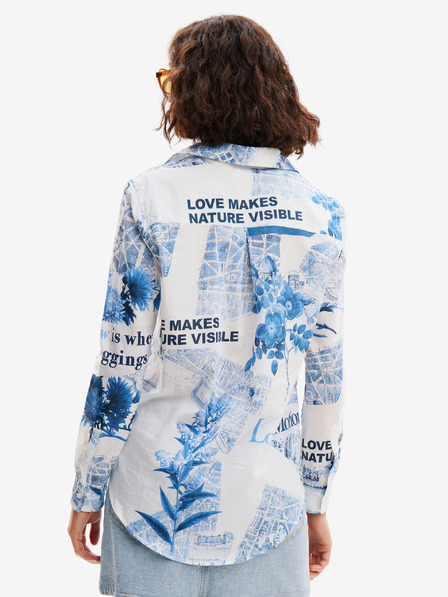 Desigual Kék-fehér női mintás ing Desigual Flowers Virágok Hírek