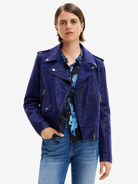 Desigual Sötétkék női Desigual Harry bőr görbe dzseki
