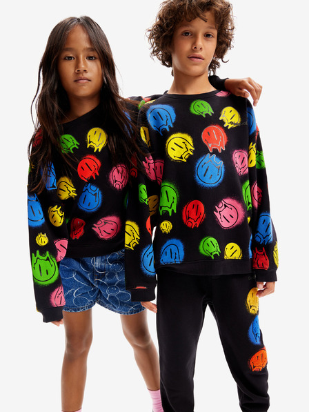 Desigual Fekete Desigual Smile Colours Kids mintás melegítőfelső