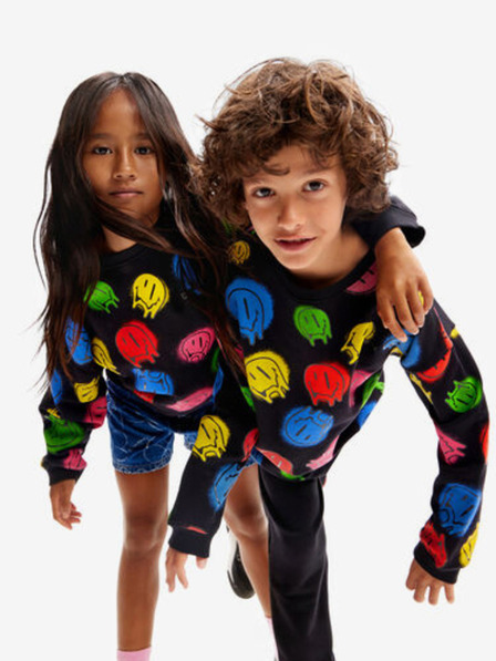Desigual Fekete Desigual Smile Colours Kids mintás melegítőfelső