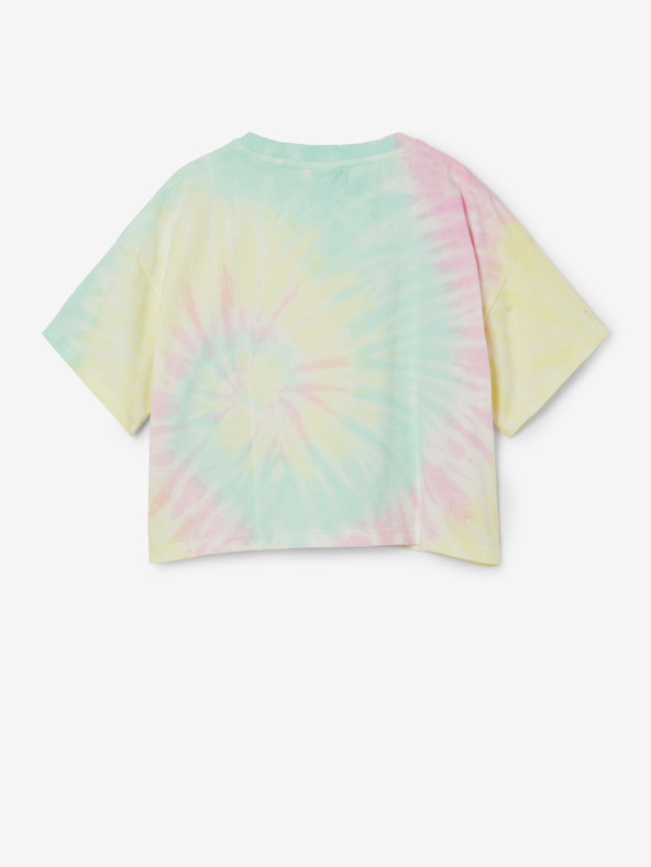 Desigual Desigual Daira sárga és zöld színű batikolt lány póló