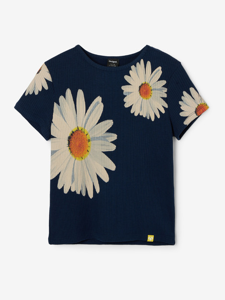 Desigual Desigual Danerys sötétkék virágos lány póló