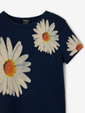 Desigual Desigual Danerys sötétkék virágos lány póló