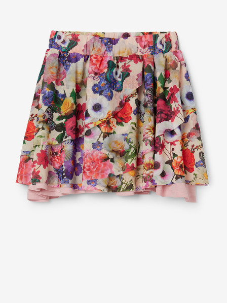Desigual Desigual Bimba rózsaszín és krém lány virágos szoknya
