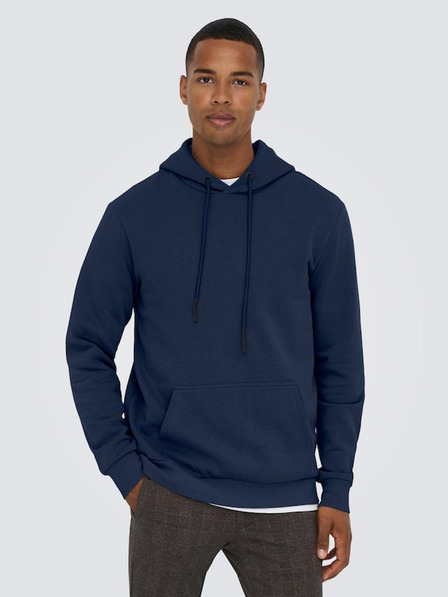 ONLY & SONS Sötétkék férfi basic kapucnis pulóver ONLY & SONS Ceres