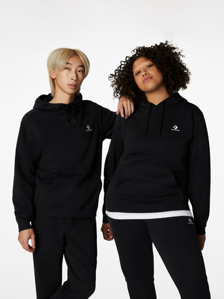Converse Fekete unisex kapucnis pulóver Converse