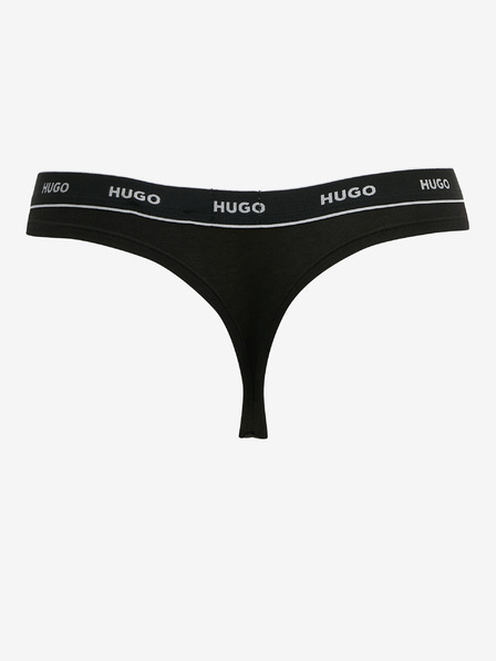 HUGO HUGO három darabos női tangaszett fehér és fekete színben