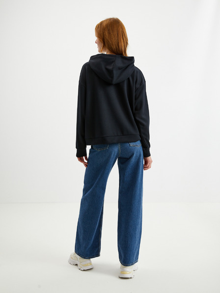 HUGO HUGO fekete női kapucnis pulóver