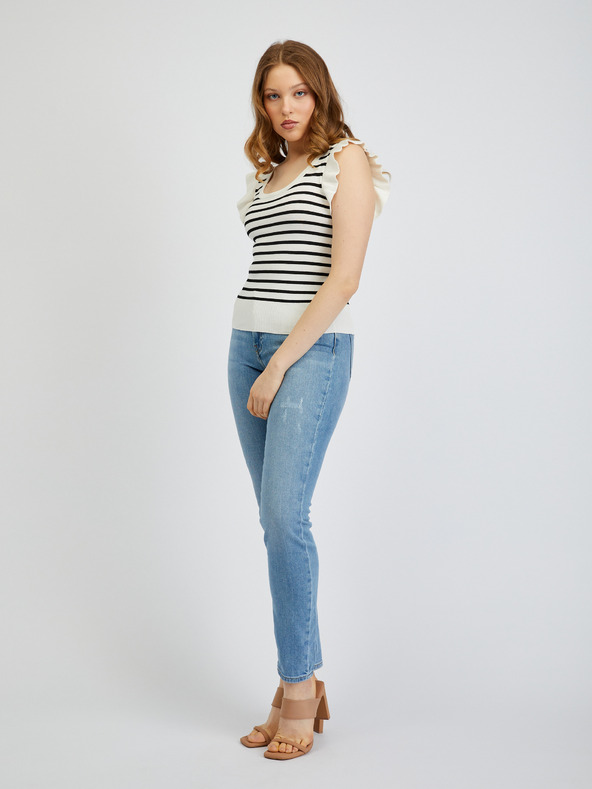 Orsay ORSAY fekete-fehér női csíkos póló