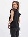 Orsay ORSAY fekete női póló fodros fodorral