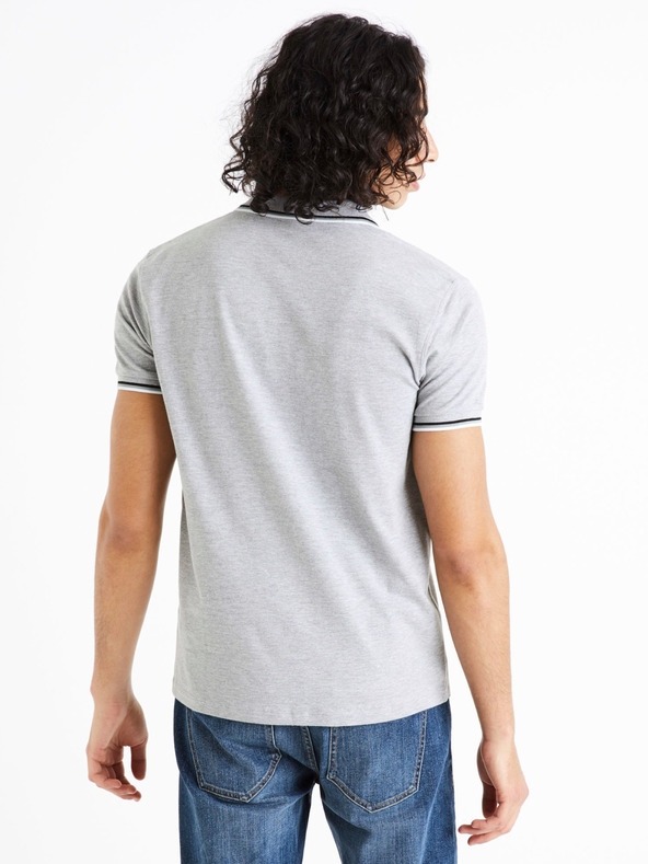 Celio Világosszürke férfi póló póló Celio Decolrayeb