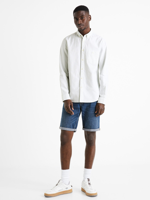 Celio Világoszöld férfi csíkos ing Celio Caoxfordy