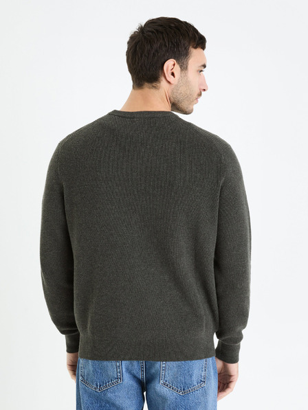 Celio Sötétszürke férfi basic pulóver Celio Gexter