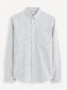 Celio Világosszürke férfi csíkos ing Celio Caoxfordy