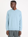 Celio Világoskék férfi basic pulóver Celio Decotonv