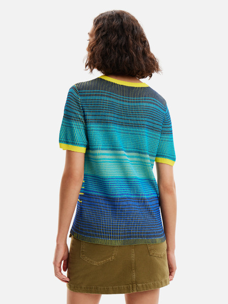 Desigual Sárga és kék Desigual Sun női kötött póló